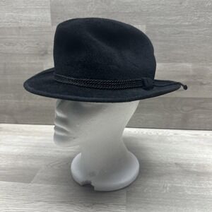 VINTAGE Flechet Hat Fedora Fitted Mens 7 1/8 Velour Fur Felt USA 70s Made In USA
